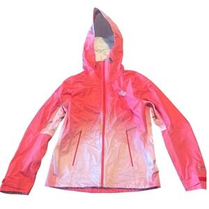 The North Face Womens Pink Ombre Full Zip Hooded Rain Jacket Size Medium